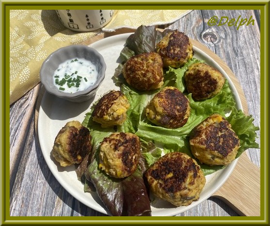 Boulettes de crevettes et maïs