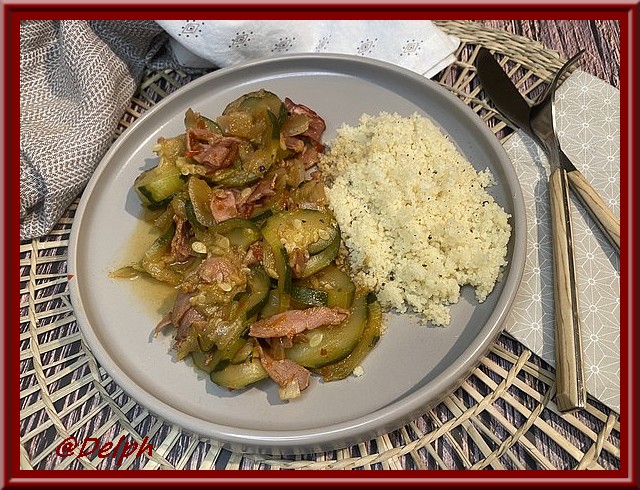 Courgettes au curry et bacon