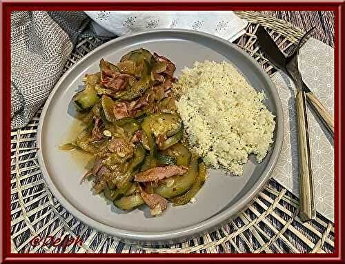 Courgettes au curry et bacon