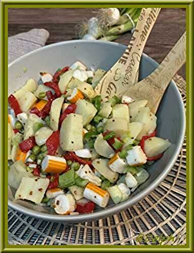 Salade de pommes de terre aux poivrons et surimi