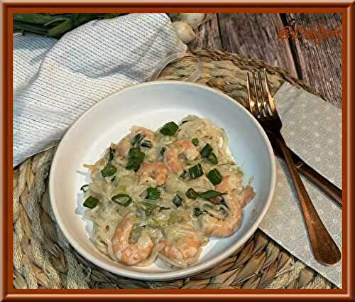 Nouilles de riz aux crevettes et lait de coco