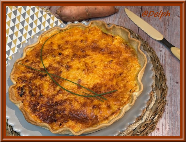 Quiche au poulet patate douce et curry