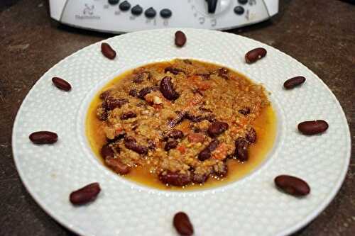 Chili con carne au thermomix, préparé en 10 minutes.