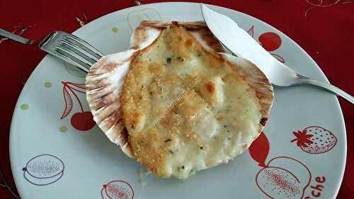 Coquilles Saint-Jacques gratinées au thermomix, préparés en 10 minutes.