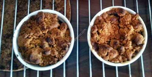 Crumble aux pommes au thermomix, préparé en 3 minutes.