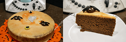 Gâteau d'Halloween chocolat orange au thermomix, préparé en 15 minutes.