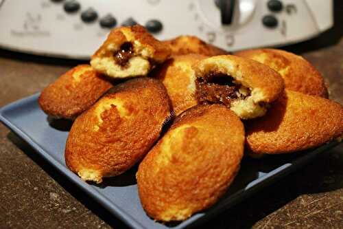 Madeleines coeur fondant au nutella au thermomix, préparés en 10 minutes.