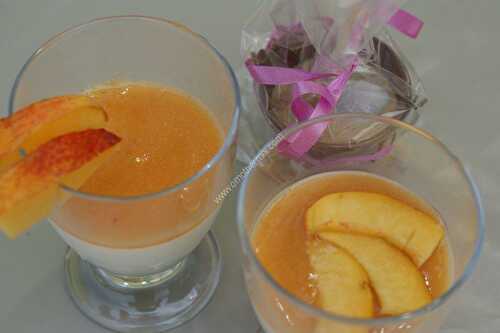 Panna cotta pêche et nectarine au thermomix, préparée en 10 minutes.