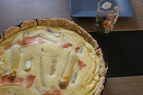 Quiche aux asperges et saumon fumé au thermomix, préparée en 7 minutes.