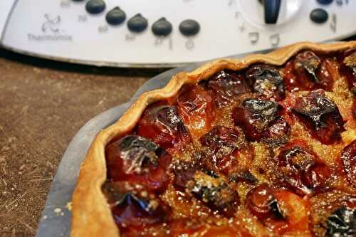 Tarte aux prunes au thermomix, préparée en 10 minutes.