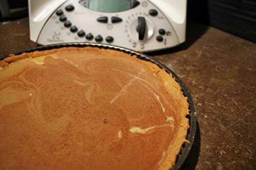 Tarte chocolat caramel au beurre salé au thermomix, préparée en 10 minutes.