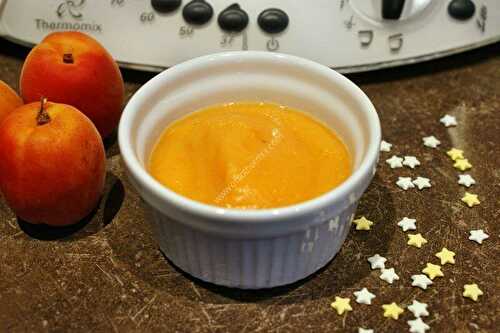 Compote abricot, pomme, miel au thermomix, préparée en 2 minutes.