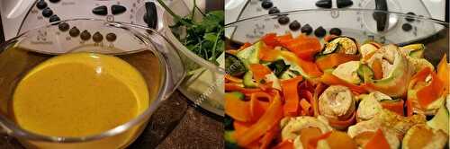 Velouté de légumes, poulet et tagliatelles de légumes  au thermomix de Vorwerk