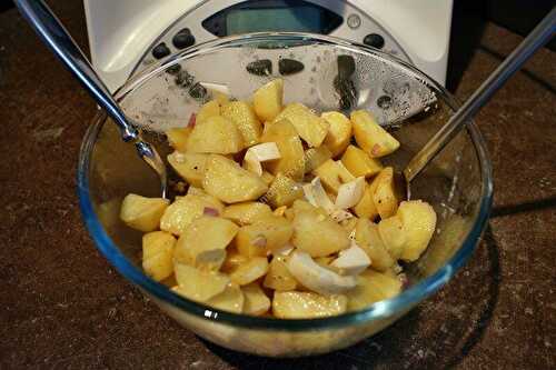 Salade de pommes de terre et sa vinaigrette balsamique  au thermomix de Vorwerk