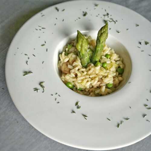 RISOTTO D'ASPERGES ET PETITS POIS