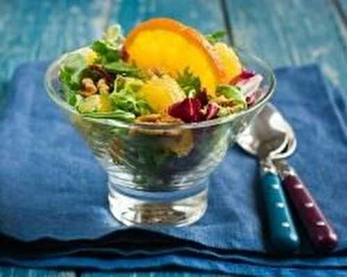 Salade noix et orange en verrine