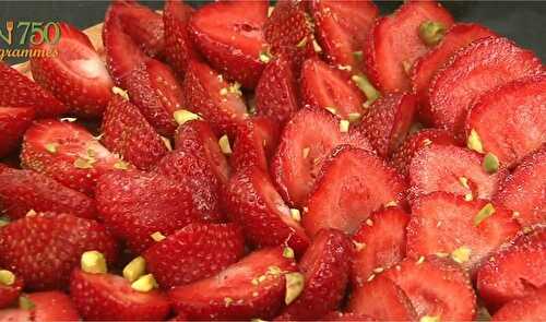 Tarte aux fraises au caramel de vin rouge