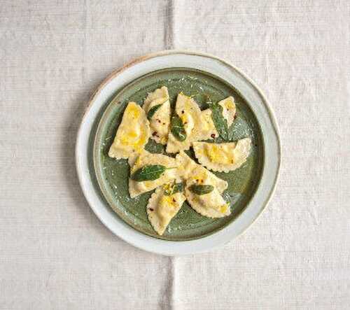 RAVIOLIS BLANCS A LA FETA, CITRON ET SAUGE