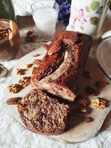 Banana bread au chocolat sans gluten sans lactose - Recettes végétariennes faciles