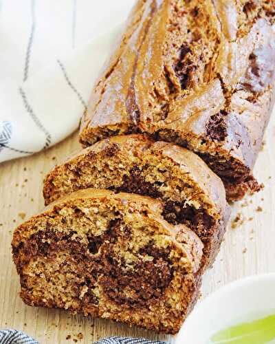 Banana bread marbré ou pain à la banane - Recettes végétariennes faciles