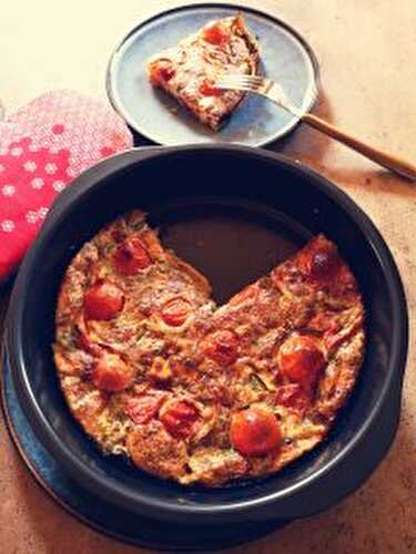 Clafoutis salé aux tomates, chèvre, basilic - Recettes végétariennes faciles