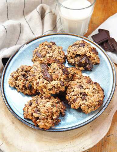 Cookies aux flocons d'avoine et au chocolat (sans gluten, vegan) - Recettes végétariennes faciles
