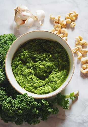 Pesto de chou kale - Recettes végétariennes faciles - On mange quoi Violette