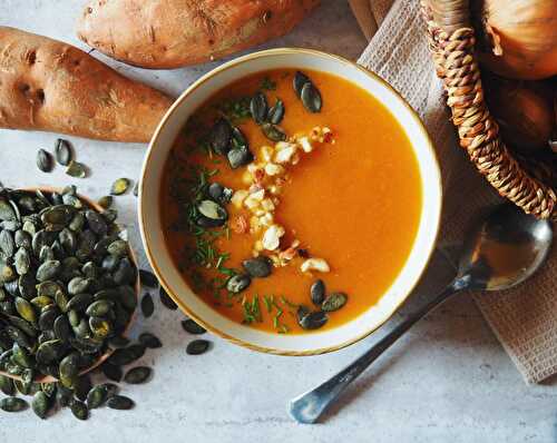 Soupe simple à la patate douce, carottes et fenouil - Recettes végétariennes faciles