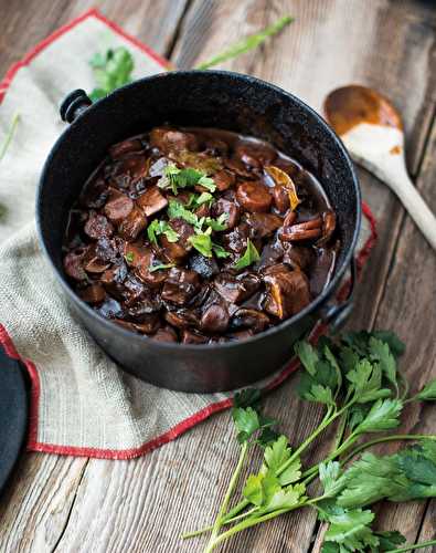 Boeuf à la bière et aux champignons