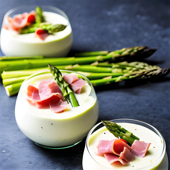 Panna cotta aux asperges vertes et parmesan