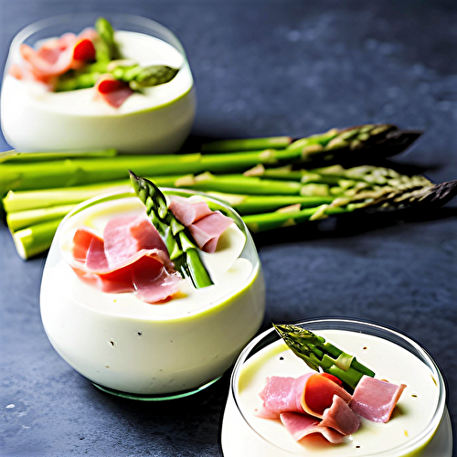 Panna cotta aux asperges vertes et parmesan