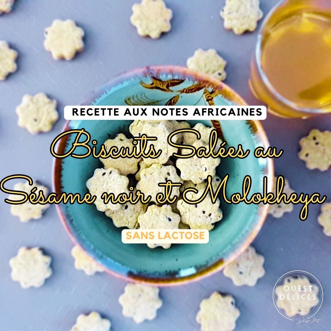 Biscuits apéritifs au sésame noir et molokheya