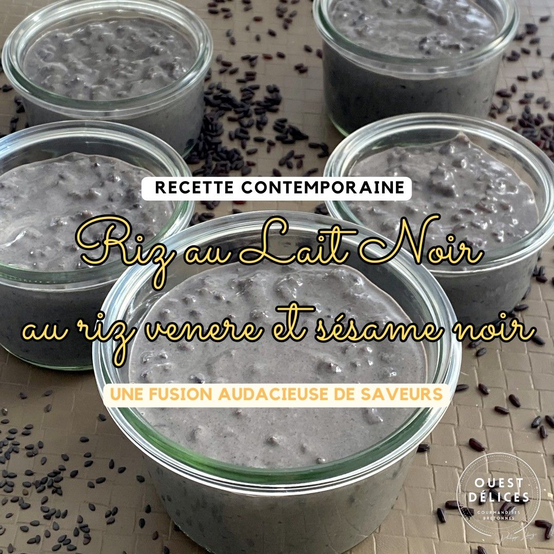 Riz au lait noir, au riz venere et tahini noir