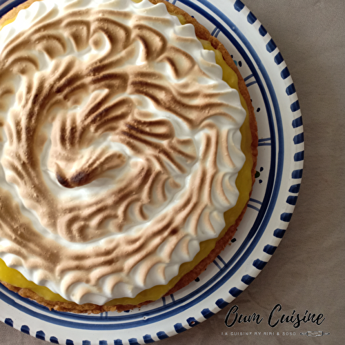 Tarte au citron meringuée sur sablé breton