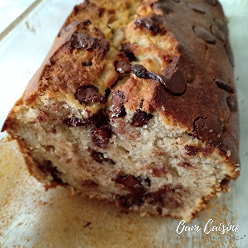 Banana bread aux pépites de chocolat et cacahuète