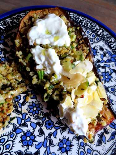 Aubergine à la Chermoula, au Bolgour et au Yaourt | Je cuisine donc je suis