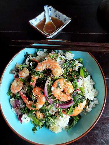 Crevettes sautées au brocoli chinois | Je cuisine donc je suis