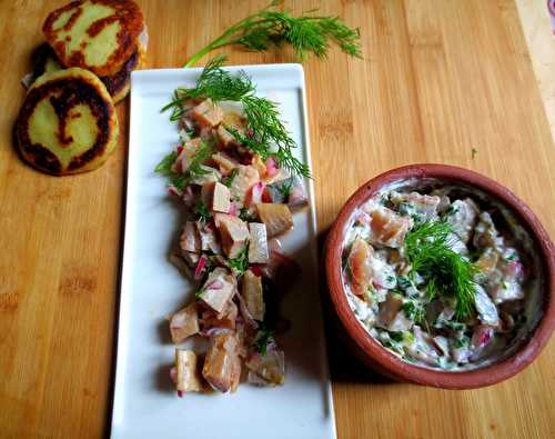 Harengs Déclinés en Deux Versions (à l'Aneth et au Yaourt Grec), Accompagnés de Blinis de Pomme de Terre | Je cuisine donc je suis