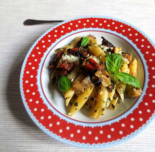 Pâtes aux Aubergines & au Fromage de Chèvre | Je cuisine donc je suis