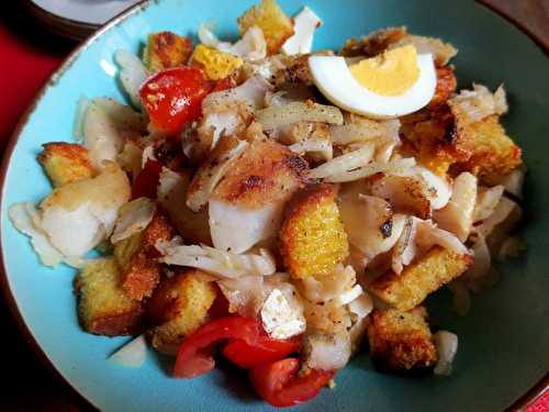 Salada de Bacalhau com Broa (Salade de Morue & Pain de Maïs) | Je cuisine donc je suis