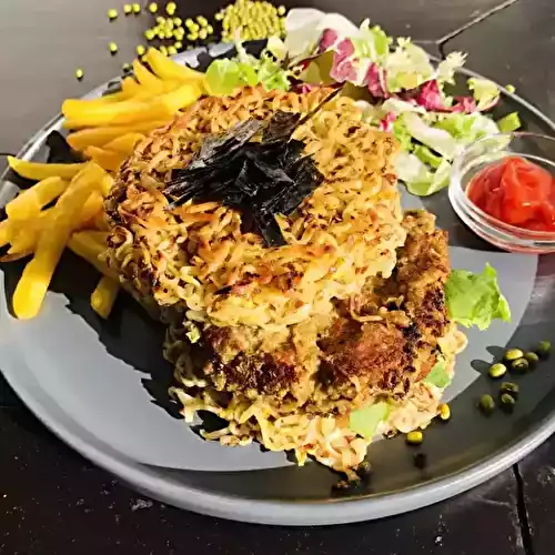 Ramen Burger au steak de Haricots Mungo