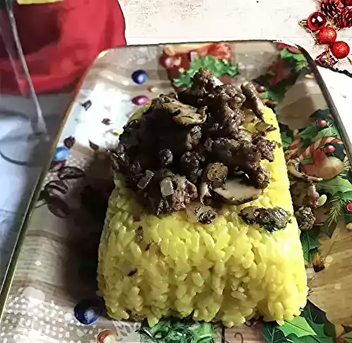 Cake de Risotto Milanese et Saucisses