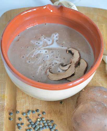 Velouté champignon - lentilles - cumin