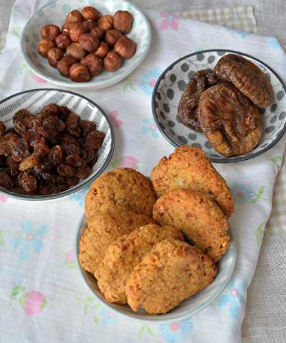 Cookies aux flocons d'avoine, polenta, figues et raisins secs