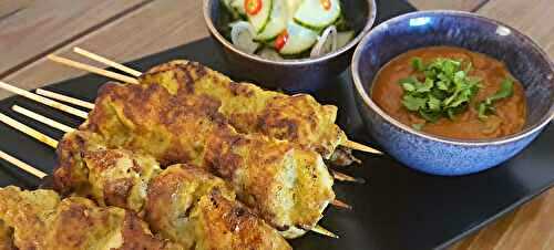 Recette de brochettes de poulet satay