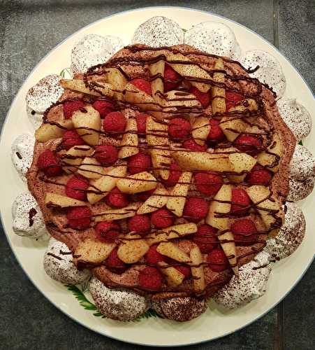 Pavlova « Félicit? ? Cacao, poire, framboise