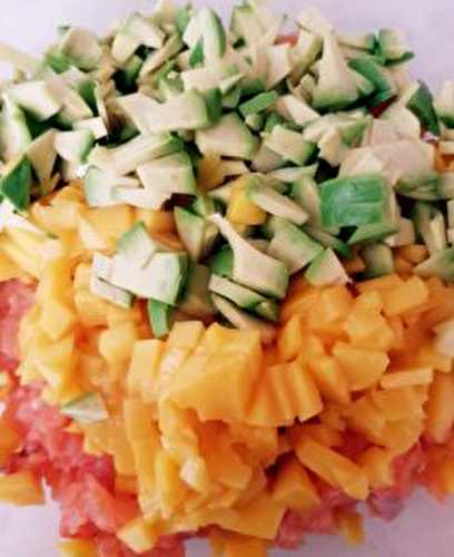 Tartare saumon mangue avocat