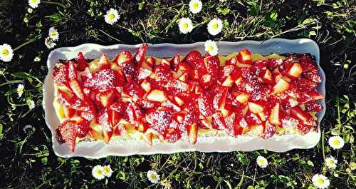 Tarte aux fraises sur biscuit breton