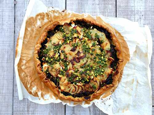 Tarte aux herbes, pommes de terre et chermoula – Ottolenghi