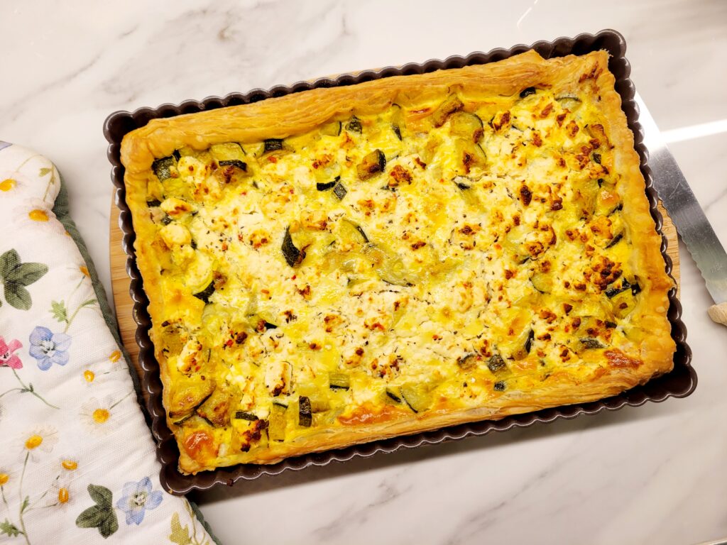 Quiche courgettes thon feta